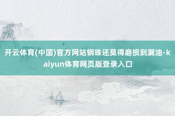 开云体育(中国)官方网站钢珠还莫得磨损到漏油-kaiyun体育网页版登录入口