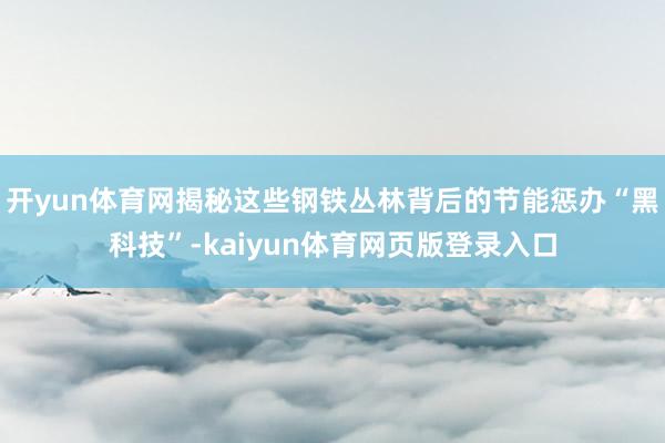 开yun体育网揭秘这些钢铁丛林背后的节能惩办“黑科技”-kaiyun体育网页版登录入口