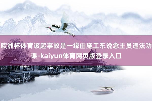 欧洲杯体育该起事故是一缘由施工东说念主员违法功课-kaiyun体育网页版登录入口