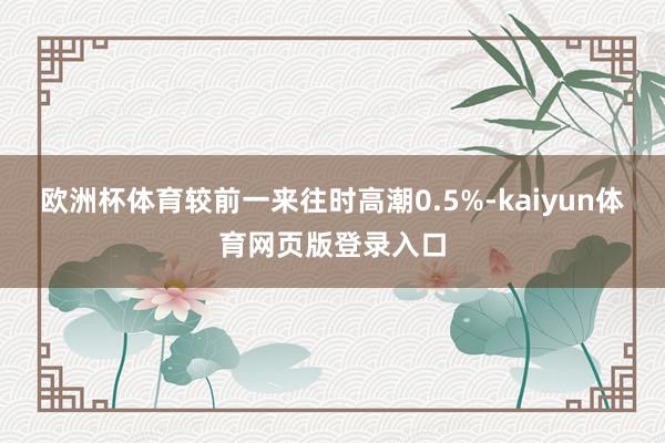 欧洲杯体育较前一来往时高潮0.5%-kaiyun体育网页版登录入口